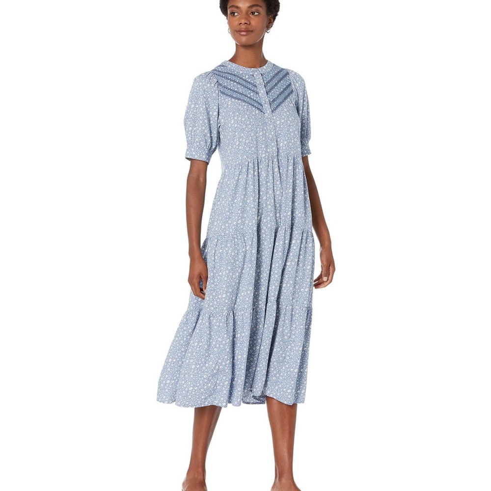 Madewell Embroidered Floral Midi Dress, Cottage Carden, XS